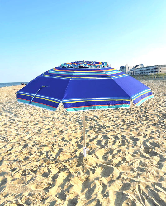 JC Rentals Beach Umbrella Setup on Beach of Ocean City MD